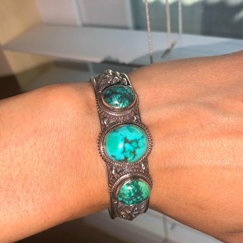 Sterling turquoise cuff
